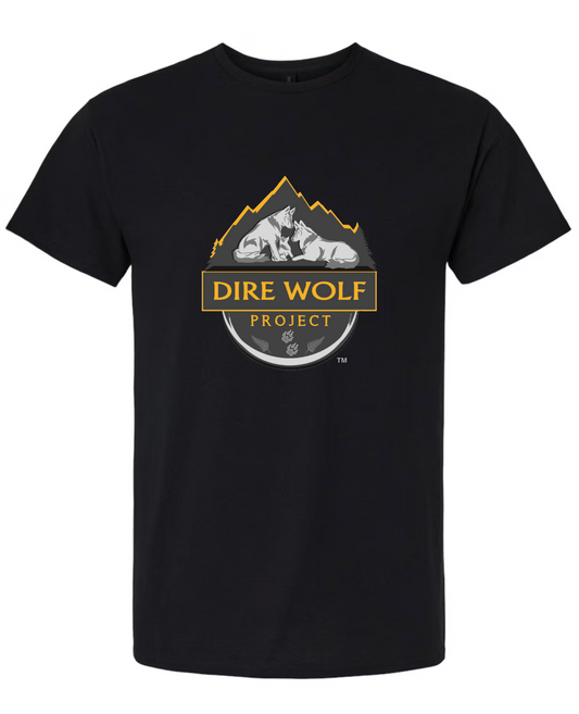 Unisex Black Crew Neck Cotton T-Shirt - DWP LOGO