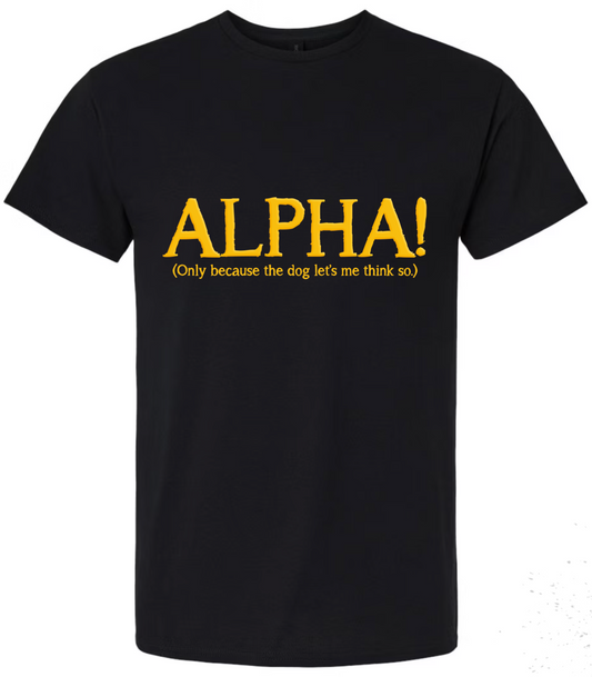 Unisex Black Crew Neck Cotton T-Shirt - ALPHA!