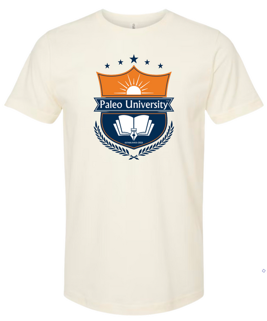Unisex Cream Crew Neck Cotton T-Shirt - PALEO UNIVERSITY