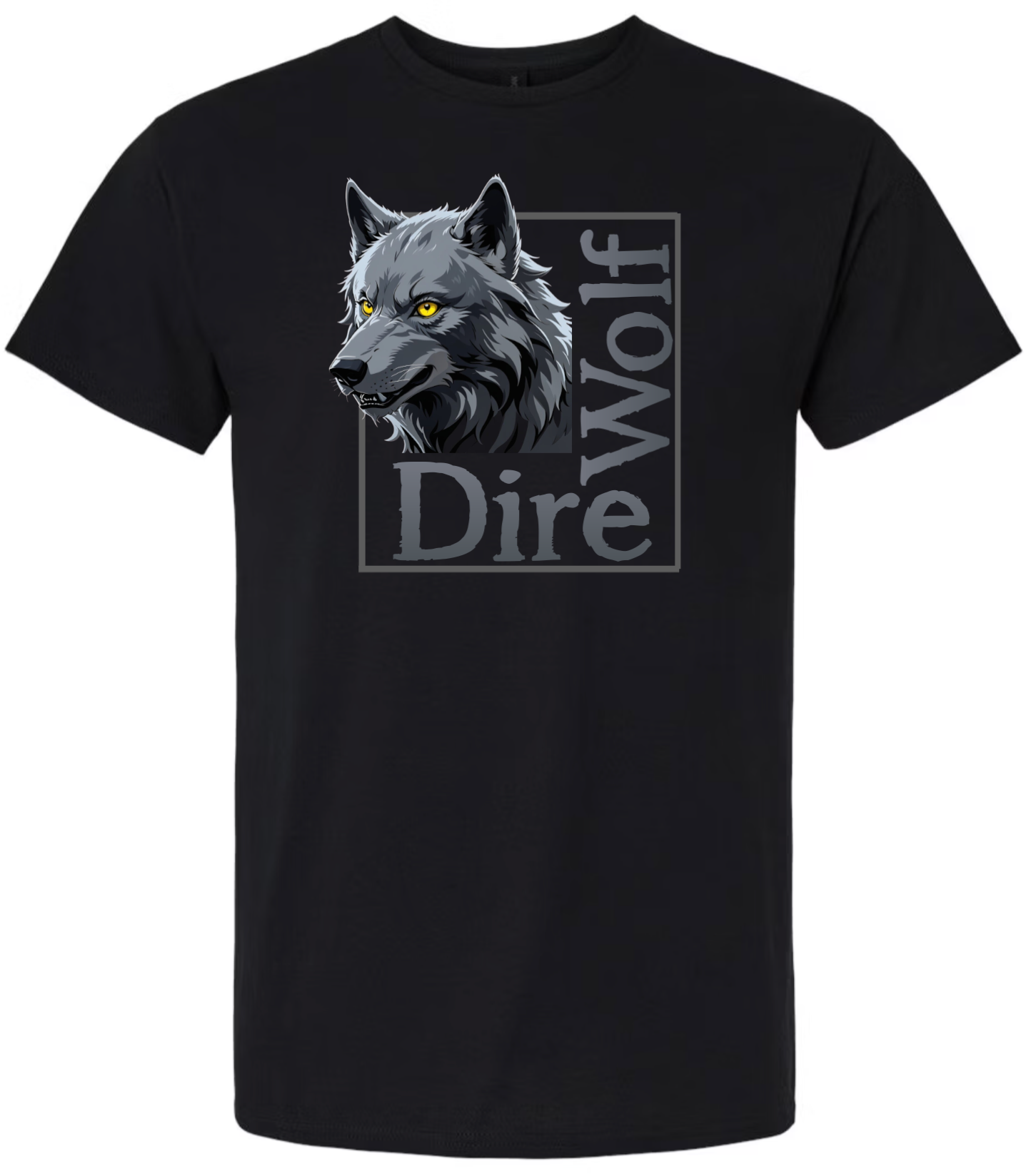 Unisex Black Crew Neck Cotton T-Shirt - DIRE WOLF
