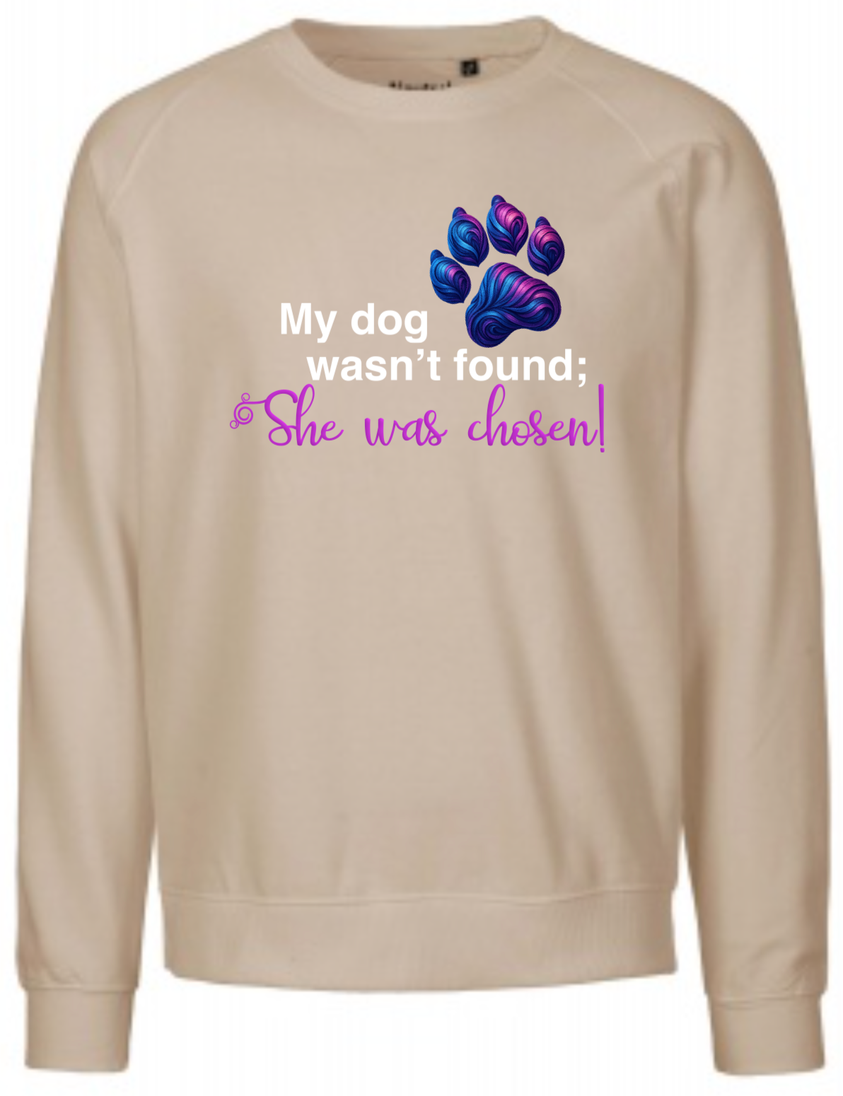 "She Was Chosen" Paw Print Design